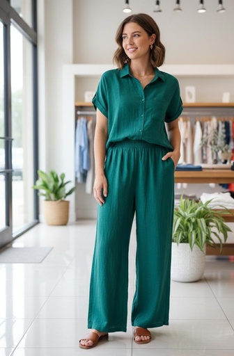 WHITE&RHINO BLUSA-PANTALON VERDE 5416B23119V