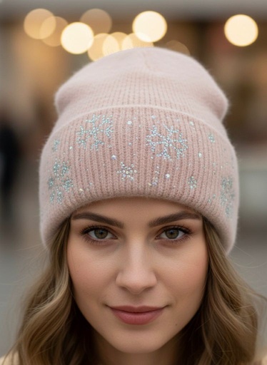 [H1356] GORRO ROSA PERLAS CLRS NUEVE