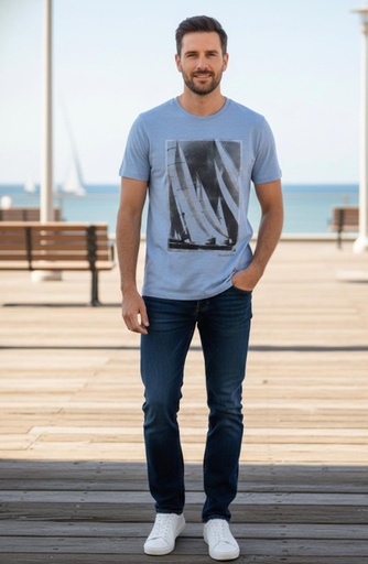 [7993387C] BANANA CAMISETA CELESTE 7993387C