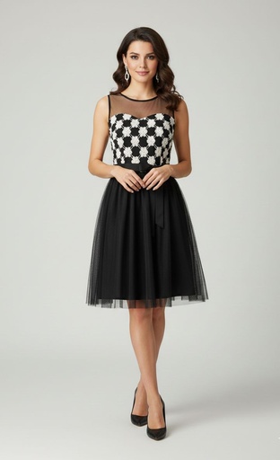 [VC00X176] MYSTIC VESTIDO NEGRO-BLC FRS D14445ANF