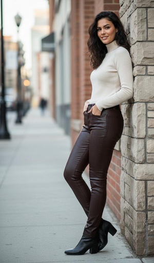 PANTALON SINTETICO CAFE 1010C