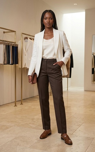 [DA10384PC] DAVID ASH PANTALON FORMAL CAFE DA10384PC