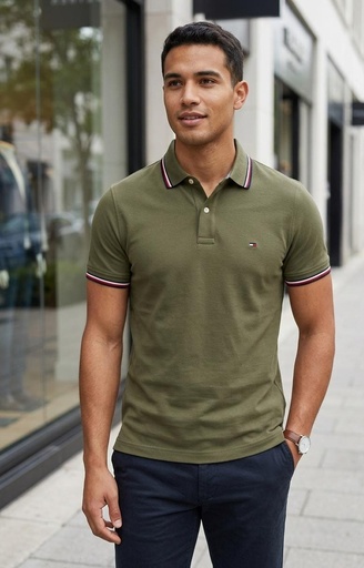 TOMMY CAMISETA C.P VERDE OLIVO HOMBRE 78J2653VO