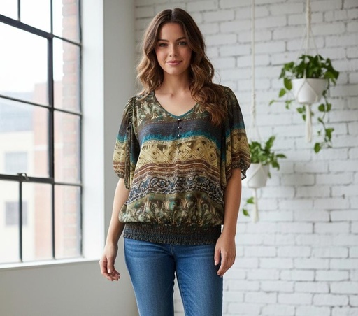 [03401B] AGORA BLUSA MUJER BEIGE 03401B