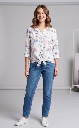 ZAC&RACHEL BLUSA BLANCO FLRS COLRS ST814NXB16