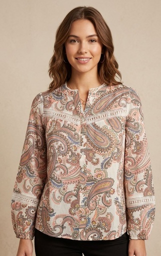 ZAC&RACHEL BLUSA FLORES CLRS ST814NBK7