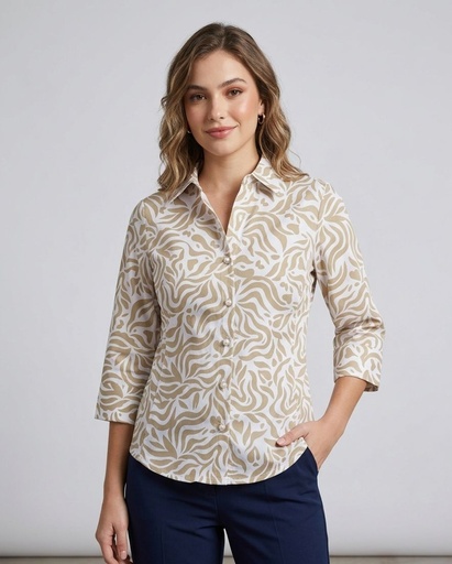 ZAC&RACHEL BLUSA CREMA-KAKHI ST817ZAR86