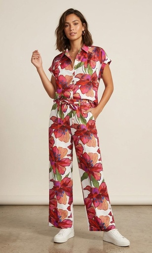 HOPE&HARLOW BLUSA-PANTA BLC FLRS CLRS HT81VZCM9F