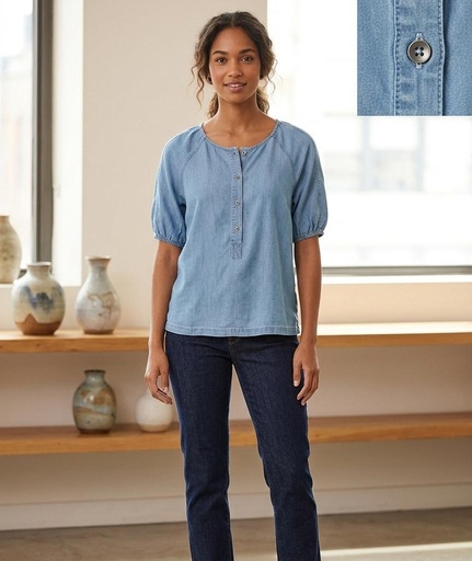 HOPE&HARLOW BLUSA AZUL JEANS HT8132C11