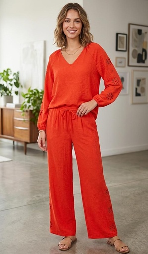 HOPE&HARLOW BLUSA-PANTA.TOMATO HT811ZNC3T