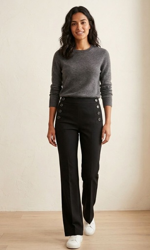 ZAC&RACHEL PANTALON NEGRO TELA NP81PL58U