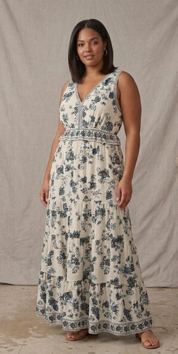 MAX STUDIO VESTIDO FLRS AZUL 5903H57