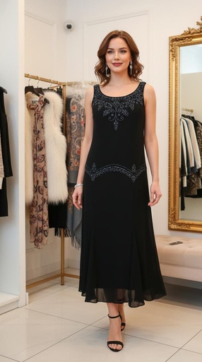 SANDRA DARREN VESTIDO NEGRO 053453