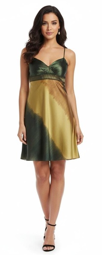 [0544221230] AIDAN MATTOX VESTIDO VERDE 0544221230